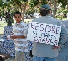 Respectful silent street rally at Mission anniversary